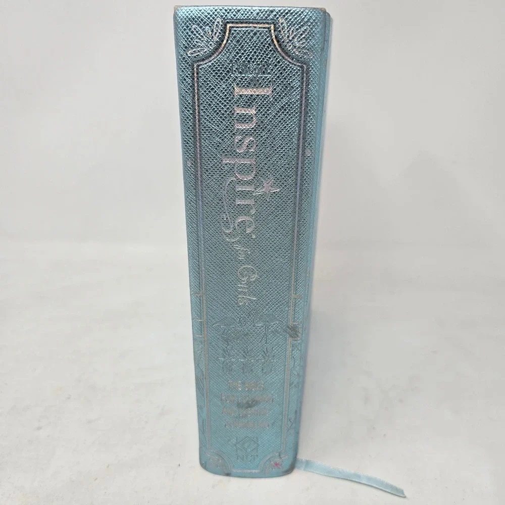 NLT Inspire Bible for Girls Metallic Blue Journaling Coloring Bible New Living